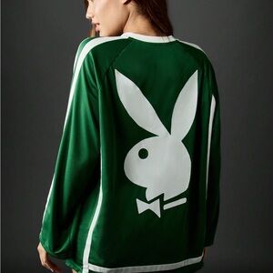Playboy Green and White Logo Long Sleeve